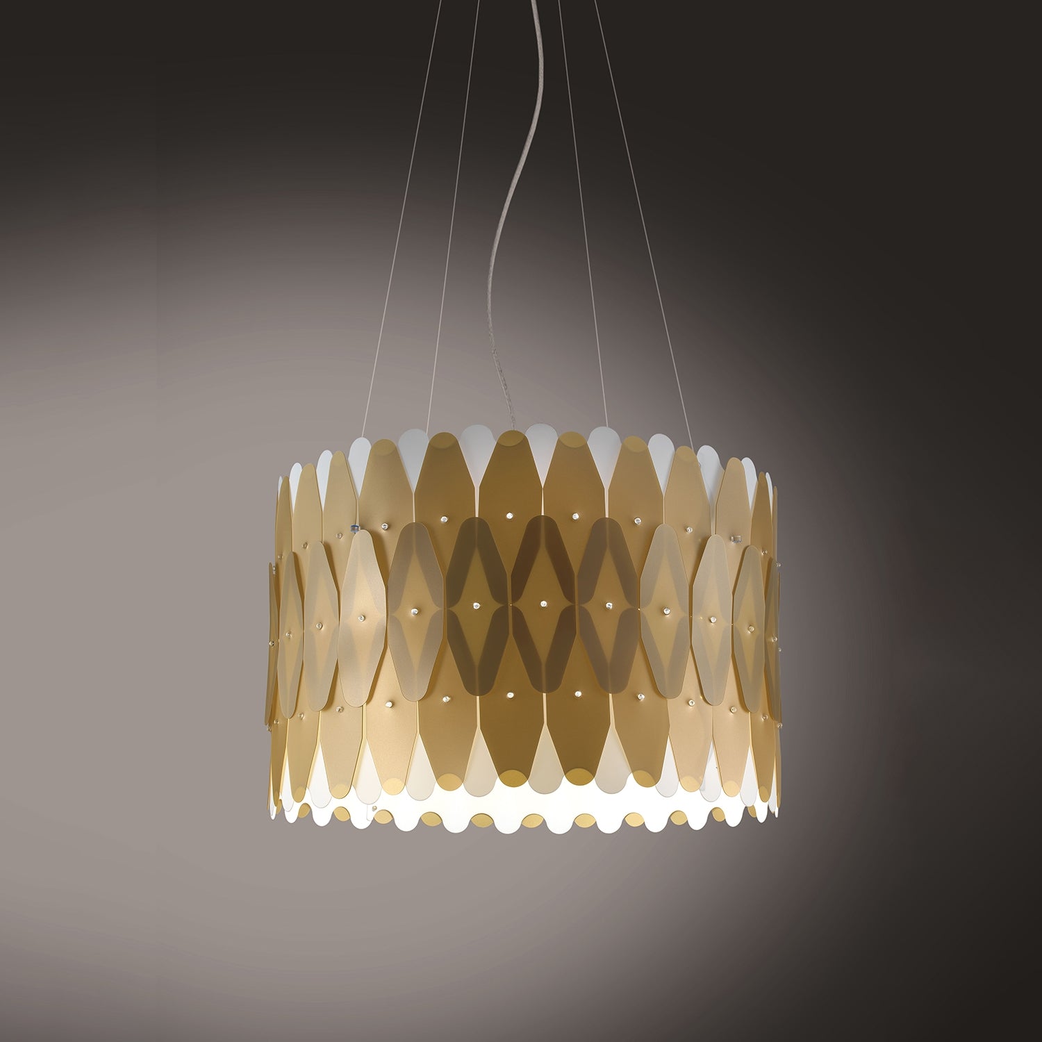 Lampadario Moderno Amanda Polilux ® New Gold E Metallo Cromo 5 Luci E27