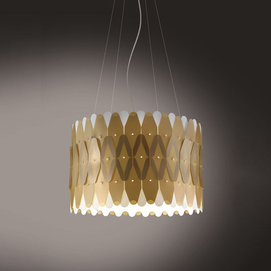 Lampadario Moderno Amanda Polilux ® New Gold E Metallo Cromo 5 Luci E27