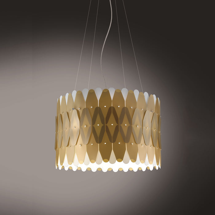 Lampadario Moderno Amanda Polilux ® New Gold E Metallo Cromo 5 Luci E27