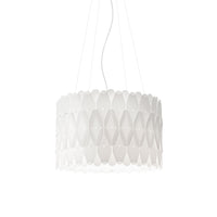 Lampadario Moderno Amanda Polilux ® Bianco E Metallo Cromo 5 Luci E27