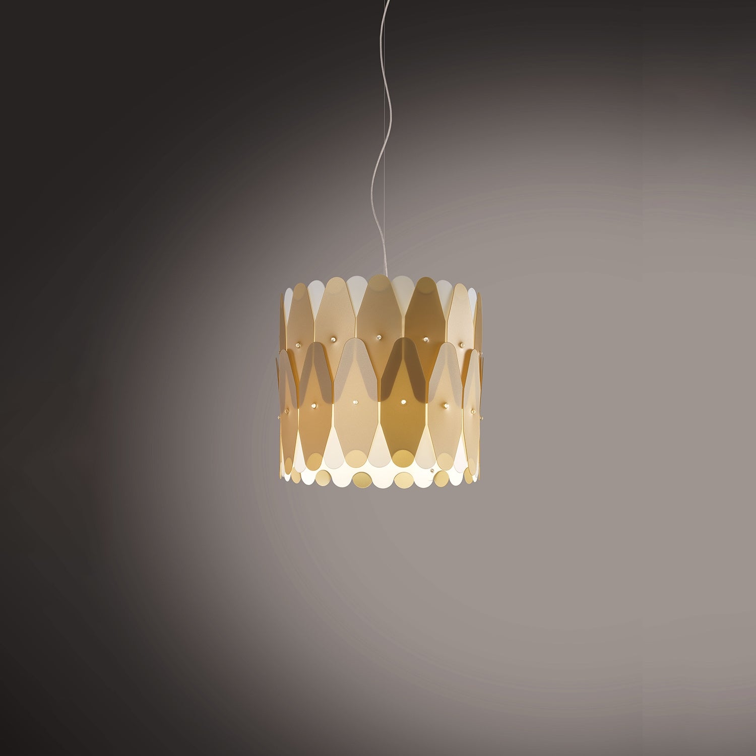 Sospensione Moderna Amanda Polilux ® New Gold E Metallo Cromo 1 Luce E27