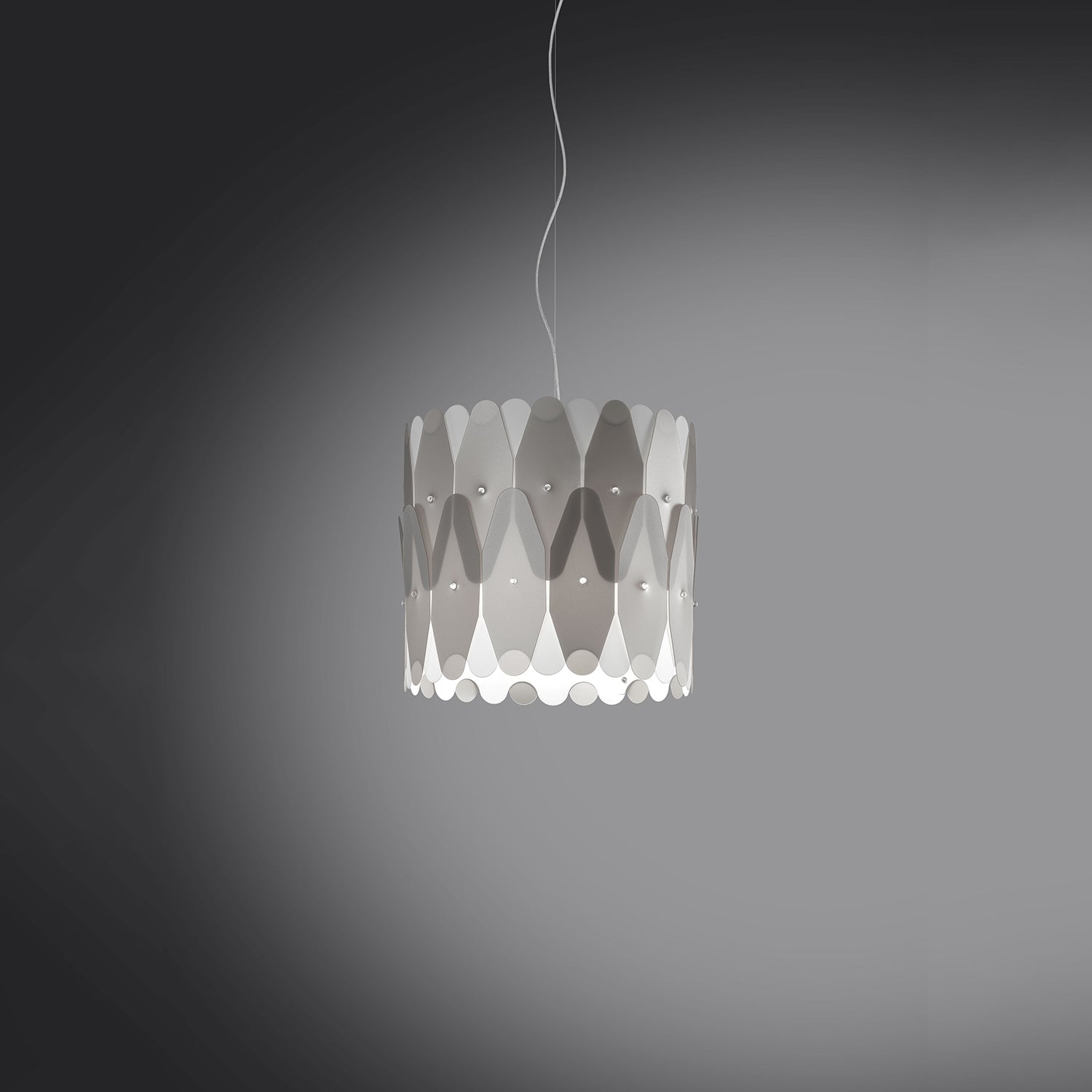 Sospensione Moderna Amanda Polilux ® Argento E Metallo Cromo 1 Luce E27