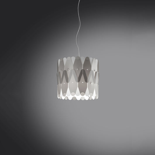 Sospensione Moderna Amanda Polilux ® Argento E Metallo Cromo 1 Luce E27