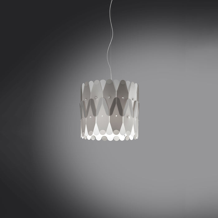 Sospensione Moderna Amanda Polilux ® Argento E Metallo Cromo 1 Luce E27