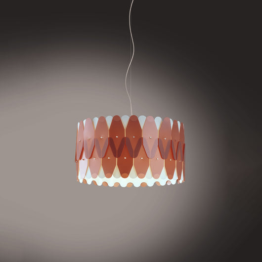 Sospensione Moderna Amanda Polilux ® Rame E Metallo Cromo 1 Luce E27 D40Cm