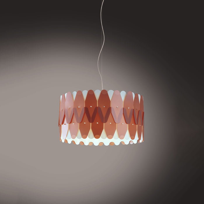 Sospensione Moderna Amanda Polilux ® Rame E Metallo Cromo 1 Luce E27 D40Cm