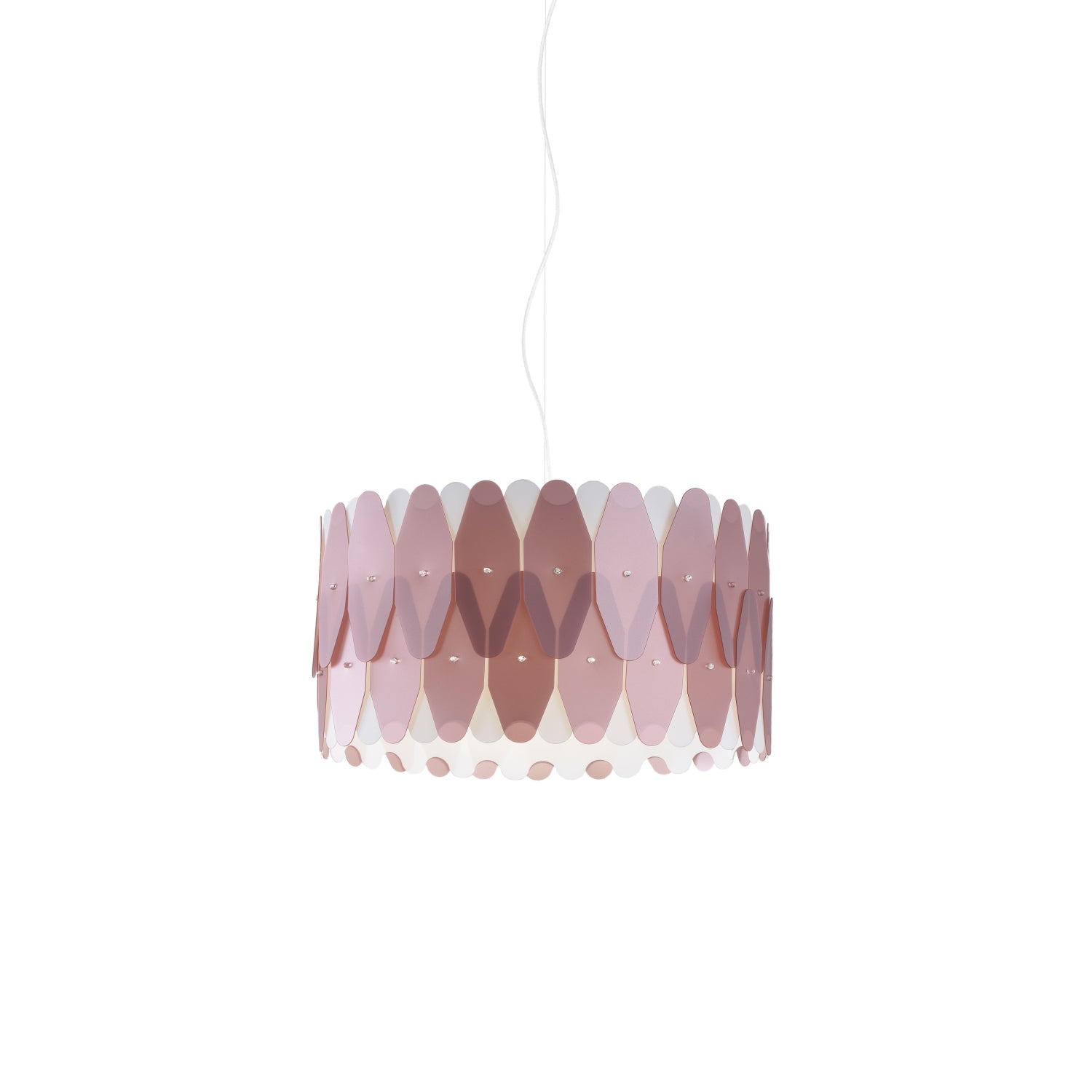 Sospensione Moderna Amanda Polilux ® Pink Metal E Metallo Cromo 1 Luce E27 D40Cm