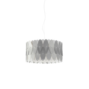 Sospensione Moderna Amanda Polilux ® Argento E Metallo Cromo 1 Luce E27 D40Cm