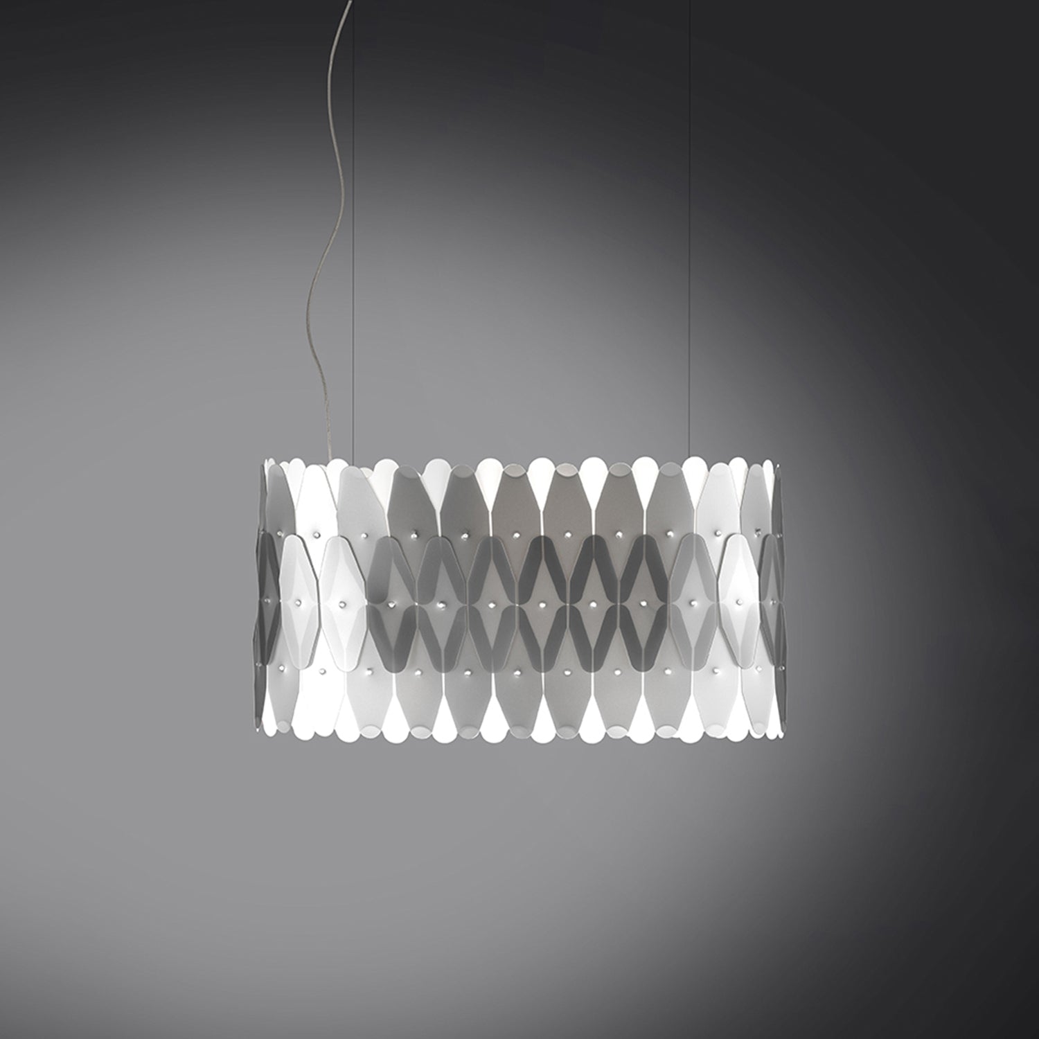 Lampadario Moderno Ovale Amanda Polilux ® Argento E Metallo Cromo 3 Luci E27