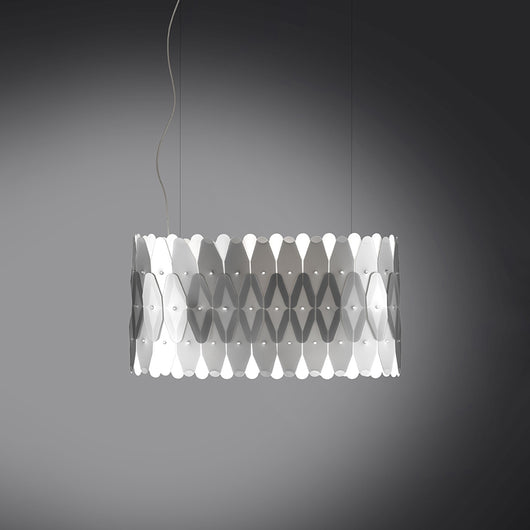 Lampadario Moderno Ovale Amanda Polilux ® Argento E Metallo Cromo 3 Luci E27