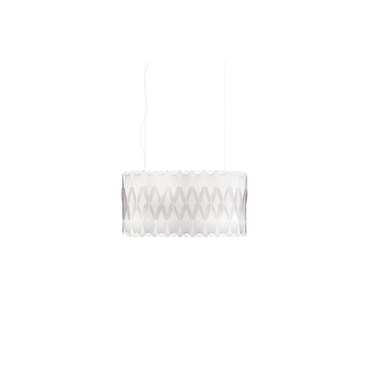 Lampadario Moderno Ovale Amanda Polilux ® Bianco E Metallo Cromo 3 Luci E27
