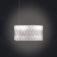 Lampadario Moderno Ovale Amanda Polilux ® Bianco E Metallo Cromo 3 Luci E27