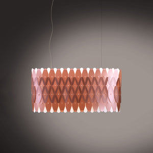 Lampadario Moderno Amanda Polilux ® Pink Metal E Metallo Cromo 6 Luci E27