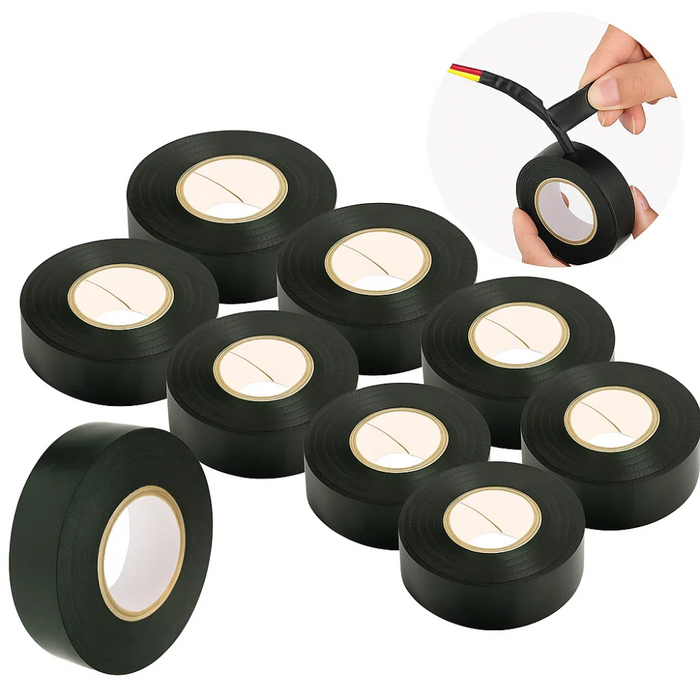 Kit nastro isolante in pvc autoestinguente multicolore per impianti sicuri *** colore nero, dimensioni 15 mm x 10 mt ...