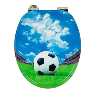 Sedile copri wc universale frizionato fantasia mdf chiusura rallentata *** fantasia stadium, confezione 1