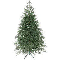 Albero di Natale Artificiale da 150 cm e Ignifugo con 1375 Rami Realistici, Base in Metallo Pieghevole