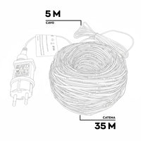 Andromeda - Catena di Luci Natalizia con 500 LED Bianco Caldo Cavo 35m Verde