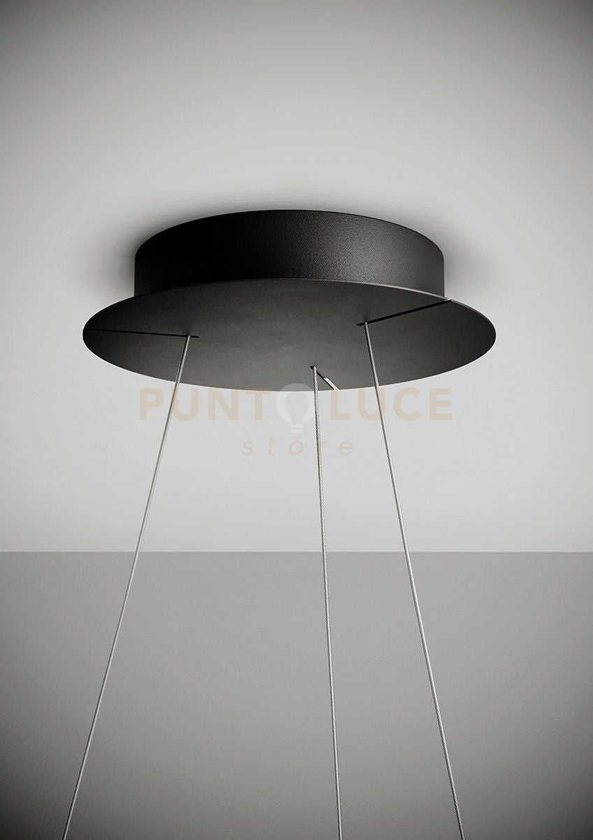 ANELLO SOSPENSIONE NERO VERNICIATO DIAM.78cm 3000K 3068LM 47W