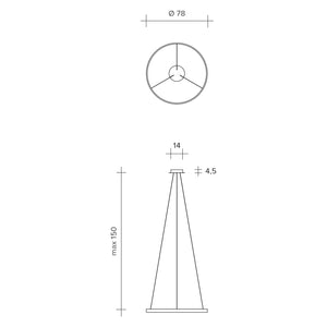ANELLO SOSPENSIONE NERO VERNICIATO DIAM.78cm 3000K 3068LM 47W