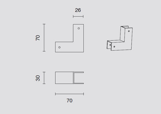ANGOLO VERTICALE PERPENDICOLARE NERO  PER SISTEMA BINARIO
