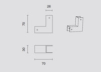 ANGOLO VERTICALE PERPENDICOLARE ORO  PER SISTEMA BINARIO