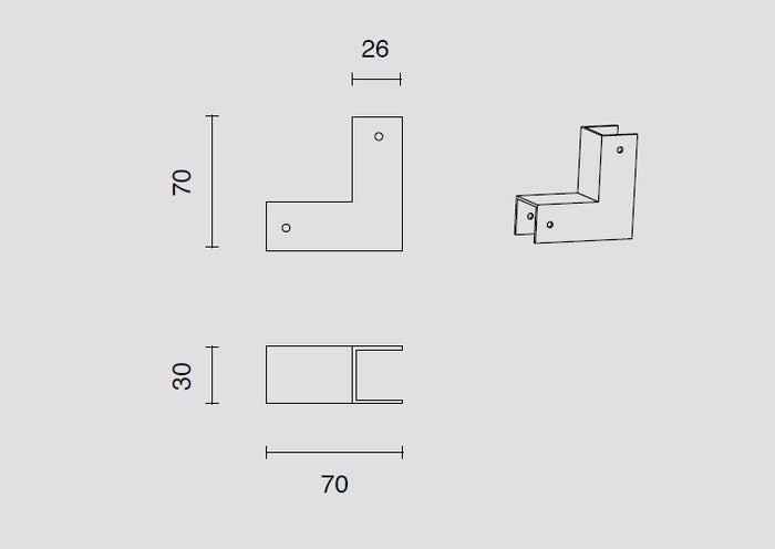 ANGOLO VERTICALE PERPENDICOLARE ORO  PER SISTEMA BINARIO
