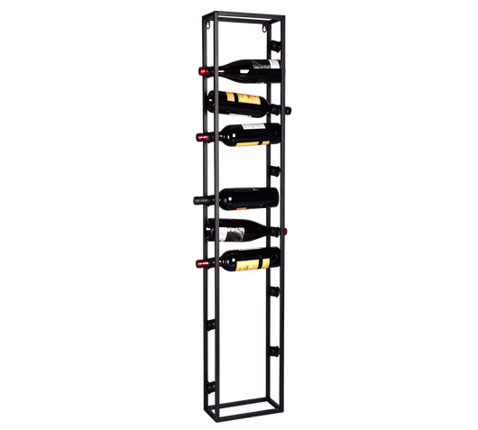 ANNA SCAFFALE PORTAVINI 12 BOTTIGLIE DA APPOGGIO E DA APPENDERE A PARETE IN METALLO NERO 25x135CM