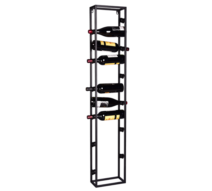 ANNA SCAFFALE PORTAVINI 12 BOTTIGLIE DA APPOGGIO E DA APPENDERE A PARETE IN METALLO NERO 25x135CM