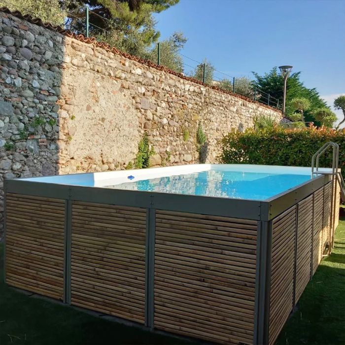 Piscina Laghetto fuori terra rivestita in Bambù ANTEA® 5,12 x 2,12 h.1,26 m