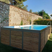Piscina Laghetto fuori terra rivestita in Bambù ANTEA® 5,12 x 2,12 h.1,26 m