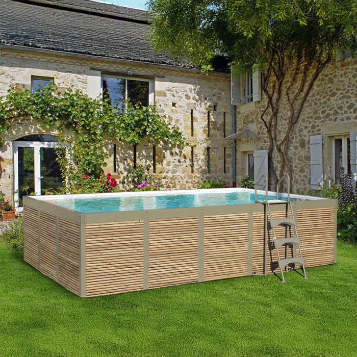 Piscina Laghetto fuori terra rivestita in Bambù ANTEA® 5,12 x 2,12 h.1,26 m