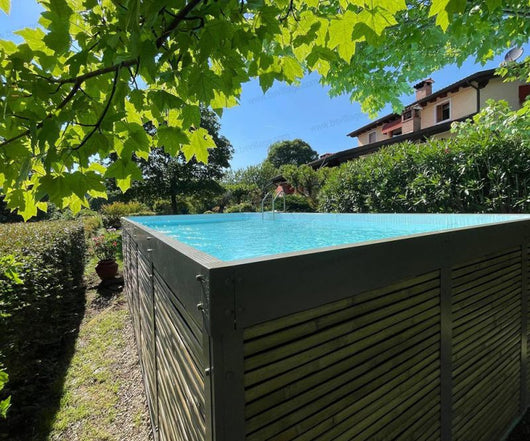 Piscina Laghetto fuori terra rivestita in Bambù ANTEA® 5,12 x 3,12 h.1,26 m