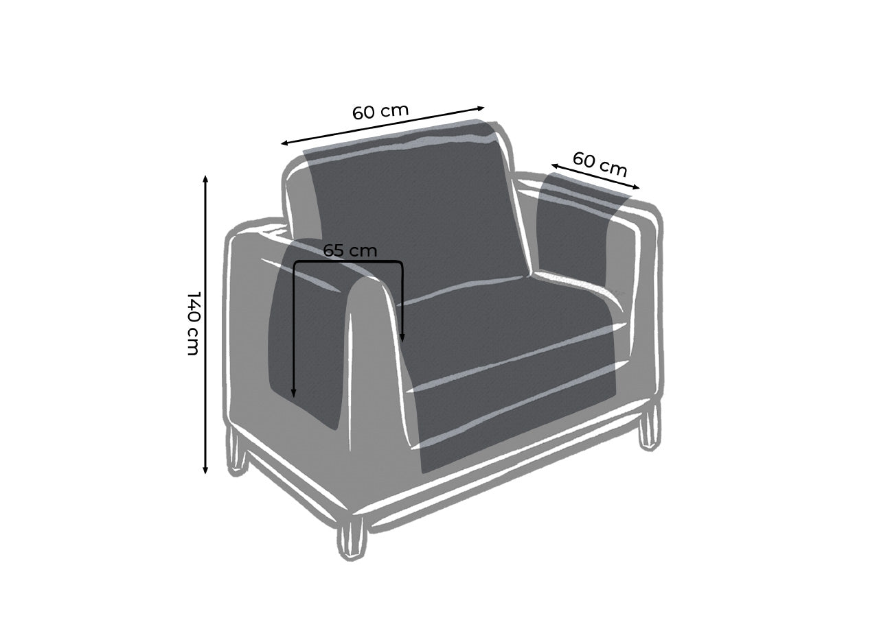 Copridivano Antiscivolo In Tinta Unita Modello O.B. - Poltrona - Tortora