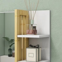 Specchiera Bagno Moderna da Parete a 4 Ripiani in Legno, 45x15x58.5cm, Bianco
