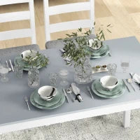 Set da Pranzo 4 pezzi, 1 Tavolo, 1 Panca, 2 Sedie, Grigio e Bianco