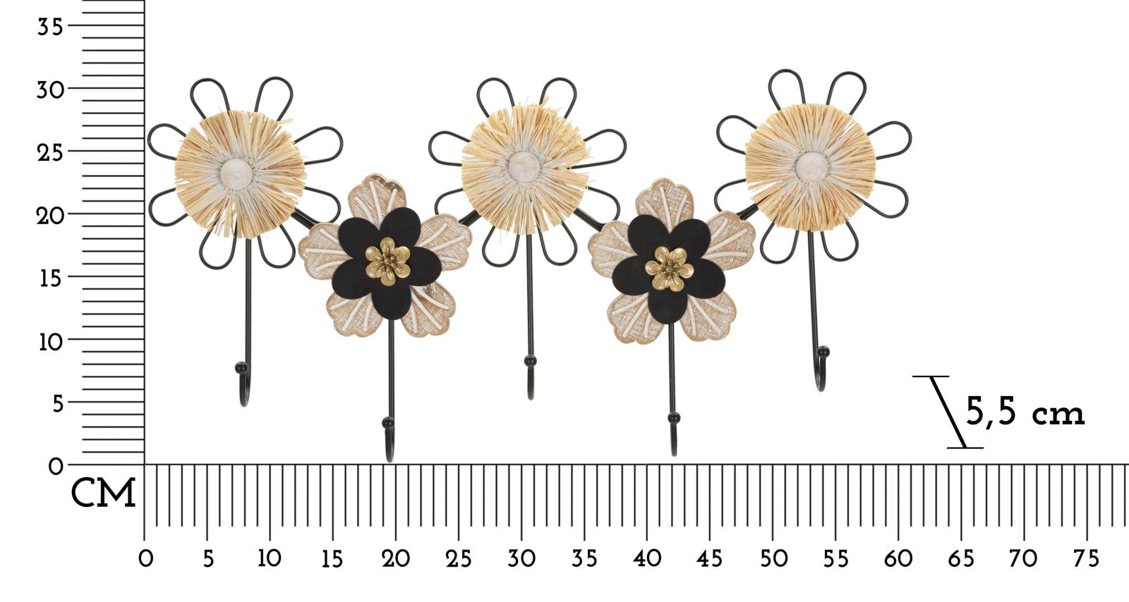 APP/ABITI FERRO, LEGNO RAFFIA CM 61X5,5X30,5