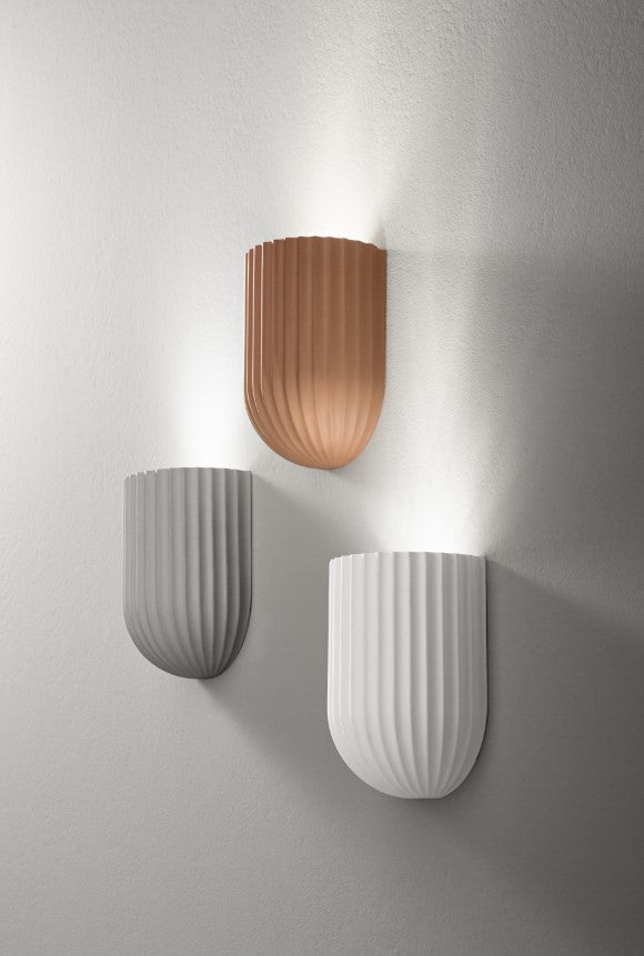 APPLIQUE  BETON EFFETTO CEMENTO BIANCO H.16,4CM 1 LUCE ATTACCO GU10