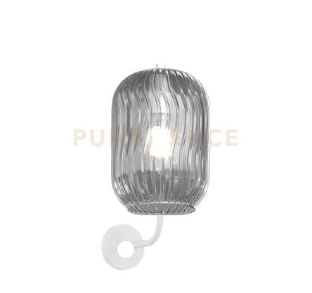 APPLIQUE BIANCO 1 LUCE VETRO FUME 1181BI-AT-FU