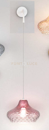 APPLIQUE BIANCO REGOLABILE VETRO PICCOLO RUBINO 1191BI-A-RU