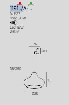 APPLIQUE BIANCO REGOLABILE VETRO PICCOLO RUBINO 1191BI-A-RU