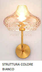 APPLIQUE BIANCO VETRO PICCOLO AMBRA 1191BI-AT-AM