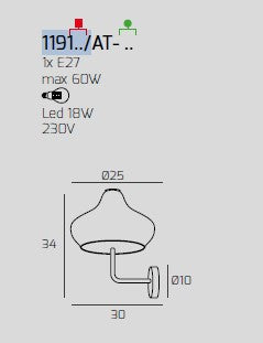 APPLIQUE BIANCO VETRO PICCOLO AMBRA 1191BI-AT-AM