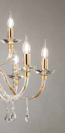 APPLIQUE CECILIA CRISTALLO ORO 1 LUCE  ATTACCO E14 H.25CM