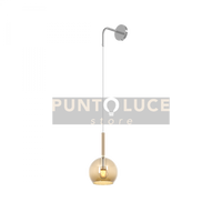 APPLIQUE CROMO 1 LUCE PICCOLA VETRO AMBRA 1155CR-A-AM