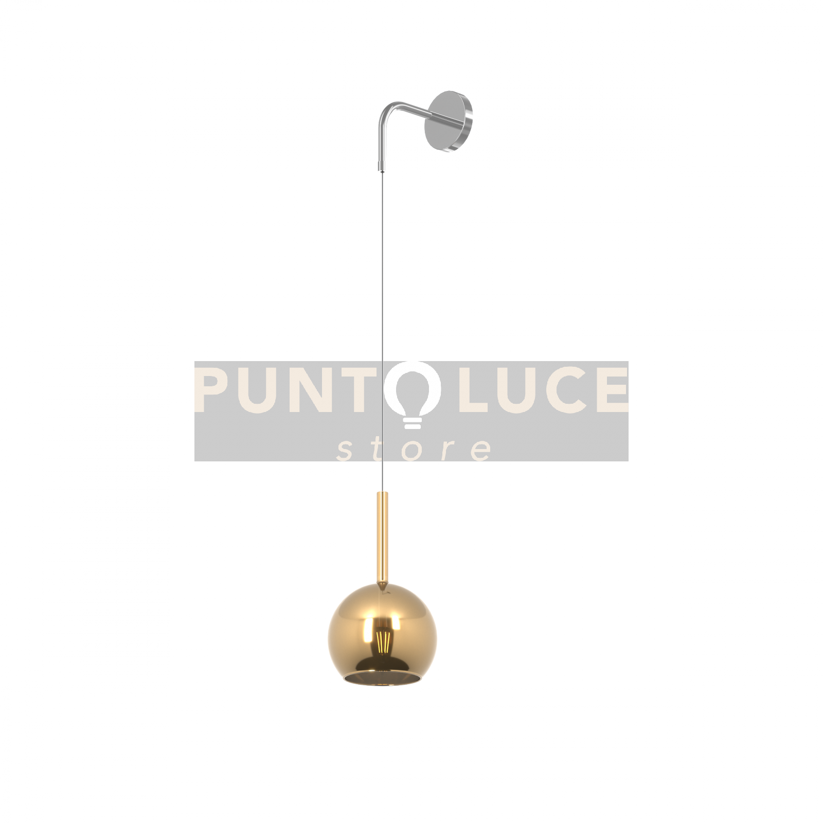 APPLIQUE CROMO 1 LUCE PICCOLA VETRO ORO 1155CR-A-OR