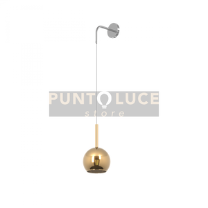 APPLIQUE CROMO 1 LUCE PICCOLA VETRO ORO 1155CR-A-OR