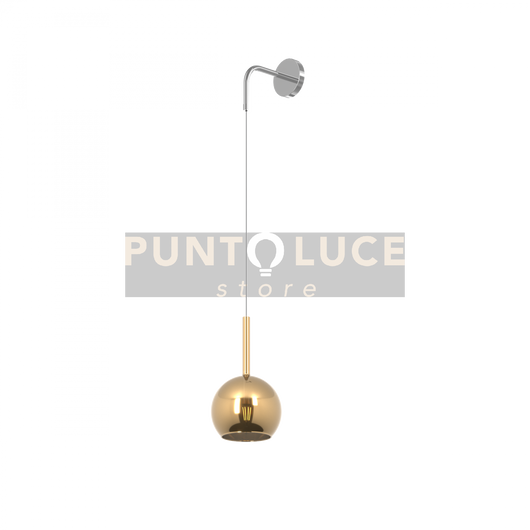 APPLIQUE CROMO 1 LUCE PICCOLA VETRO ORO 1155CR-A-OR