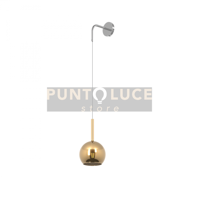 APPLIQUE CROMO 1 LUCE PICCOLA VETRO ORO 1155CR-A-OR