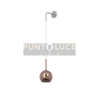 APPLIQUE CROMO 1 LUCE PICCOLA VETRO RAME 1155CR-A-RA