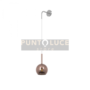 APPLIQUE CROMO 1 LUCE PICCOLA VETRO RAME 1155CR-A-RA